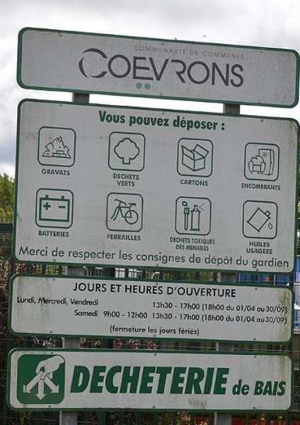 Horaires déchetterie de Bais
